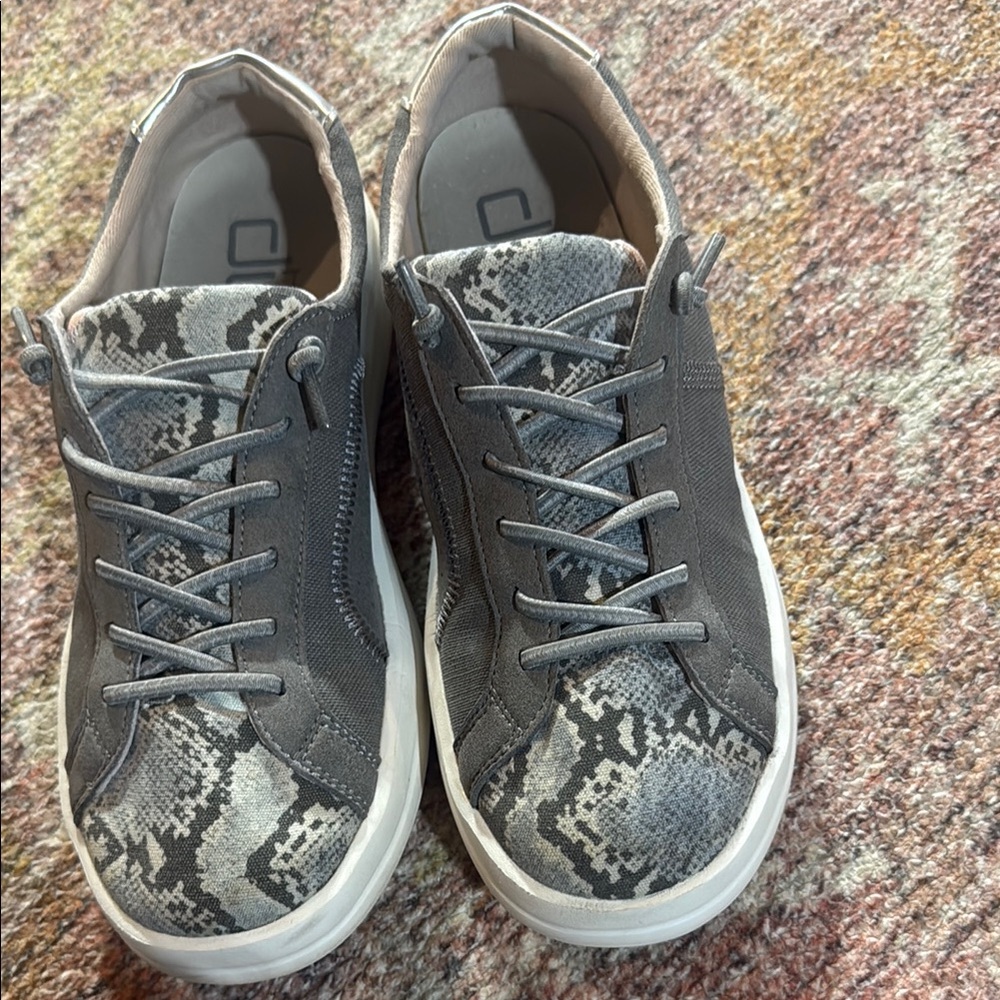 Hey Dude Karina Silver Python Stylish Sneakers Si… - image 2